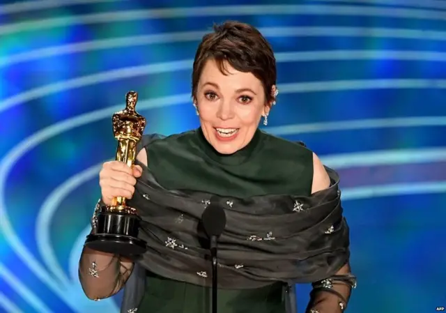 The British actress gave a heartfelt speech, saying: "It's genuinely quite stressful. This is hilarious. I got an Oscar!"