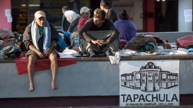 Migrantes a su paso por Tapachula