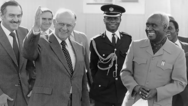 Le président Kenneth Kaunda avec PW Botha
