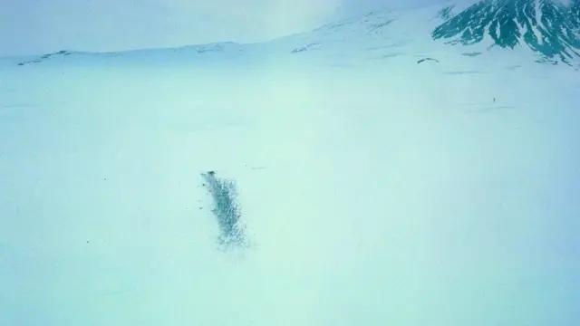 Место катастрофы рейса TE901 на склоне горы Эребус