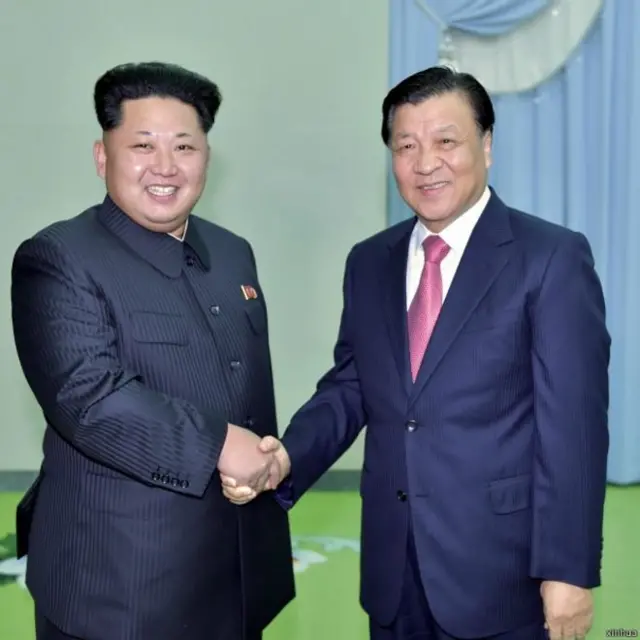 刘云山与金正恩