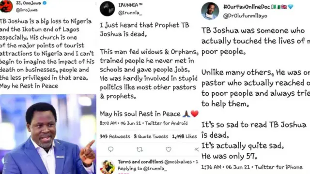 Ọrọ ti awọn eeyan sọ nipa T.B Joshua