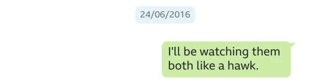 Pesan dari Lucy Letby, 24 06 2016.