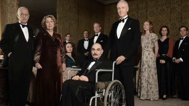 David Suchet with the cast of Curtain: Poirot's Last Case