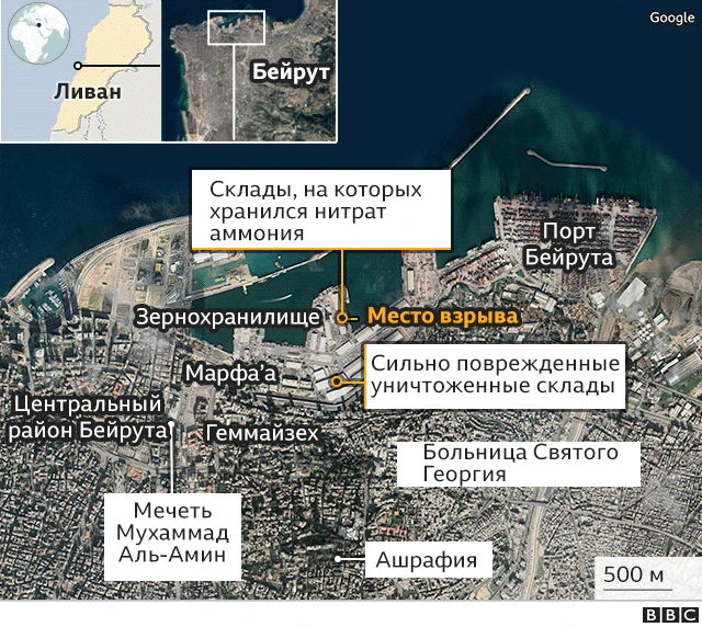 бейрут - карта