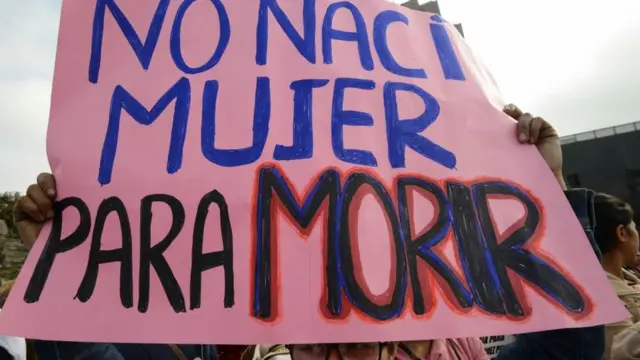 Mujer con cartel que dice: "No nací mujer para morir".