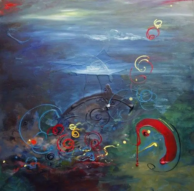 Tranh 'Journey of the Half Questions' của Jenny Đỗ, 2008. Sưu tập của Doan Trang và Cuong Tran