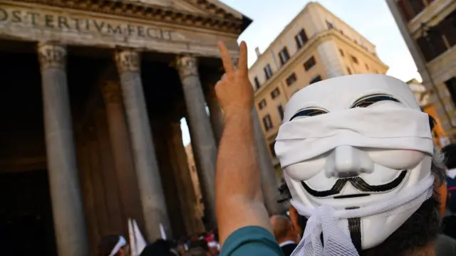Protesta en Roma