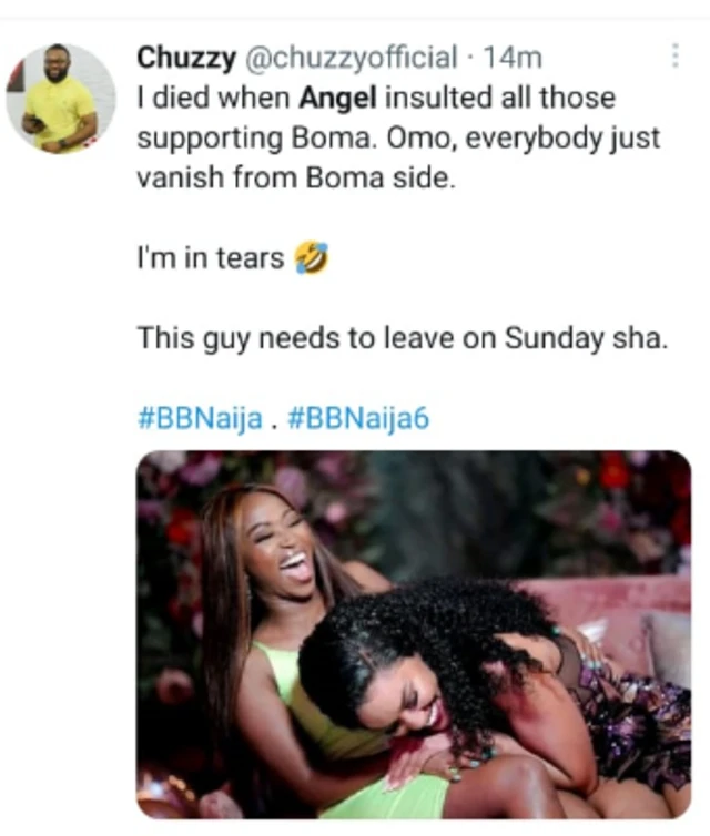 Angel and Boma fight BBNaija S6: Big Brother Naija Housemates Boma rain insult on Angel