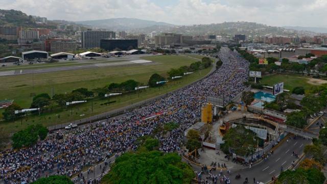 Movilización de la oposición en Venezuela.