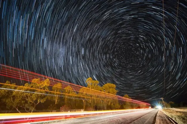 Composite image of night sky