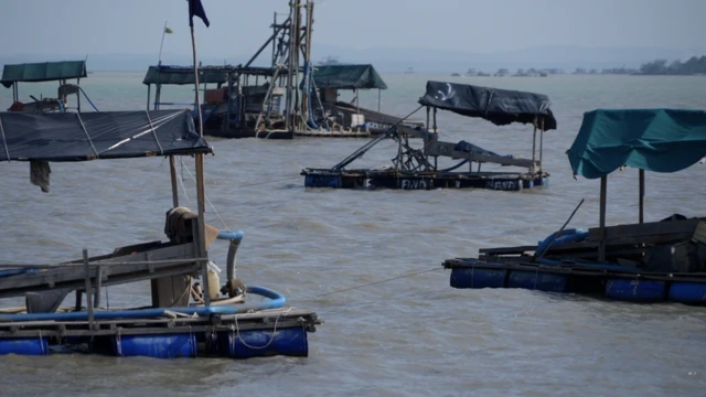 Ratusan kapal tambang ilegal dengan ragam ukuran mengapung di perairan Teluk Kelabat Dalam, Pulau Bangka.