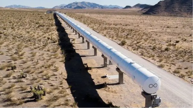維珍超級高鐵在內華達州沙漠中的測試管道（Credit: Virgin Hyperloop）