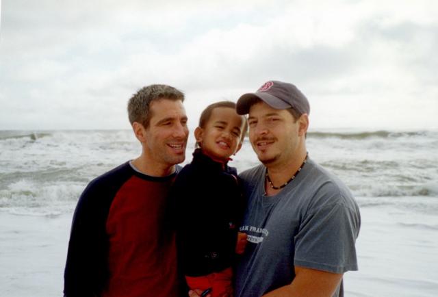 Danny, Kevin et Pete à la plage en 2002