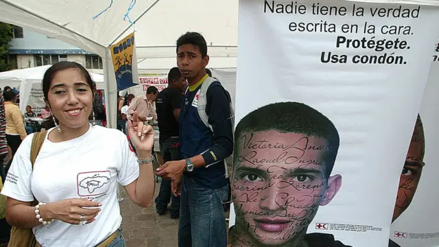 Campaña contra el VIH/Sida en Tegucigalpa, Honduras.