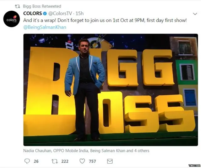 सलमान खान, बिग बॉस, कलर्स, टीवी