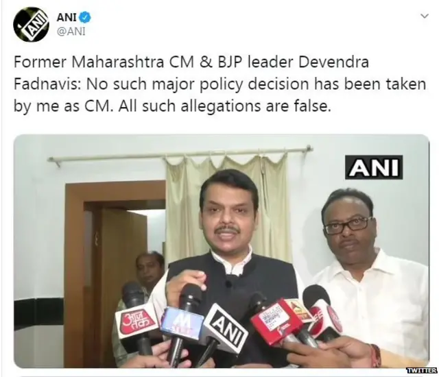 देवेंद्र फडणवीस, ट्वीट