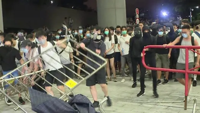 Protesters clash with police