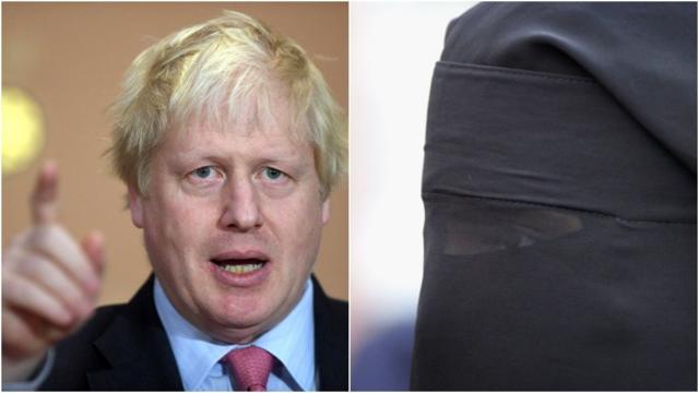 Boris Johnson and woman in burka