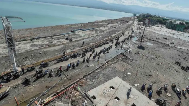 A general view of Taman Ria"s beach which was hit by a tsunami, after a quake in West Palu, Central Sulawesi, Indonesia September 30, 2018