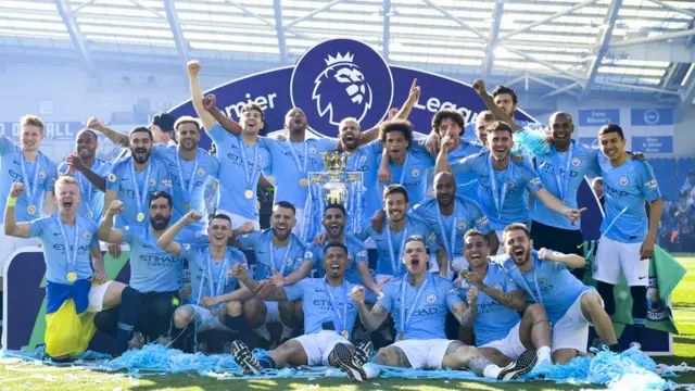 El Manchester City campeón de la Liga Premier.