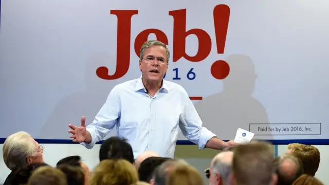 ABŞ prezidentliyinə keçmiş namizəd Jeb Bush özünün 2016-cı ildəki seçki kampaniyasının loqotipində nida işarəsindən istifadə etmiş və mətbuat bunu parodiyaya çevirmişdi