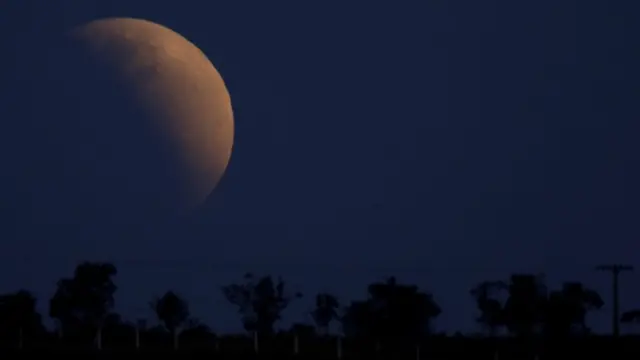 Lunar eclipse on 16 July 2019 viewed from Brasilia, Brazil
