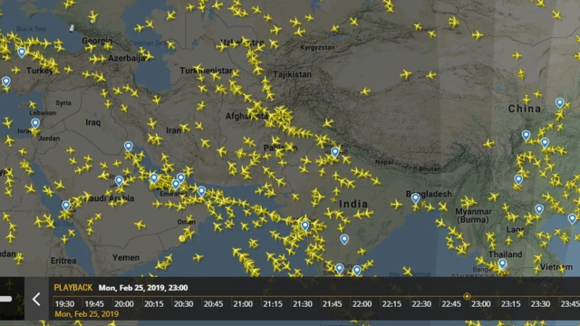 Скриншот сайта flightradar24.com