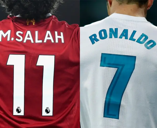 Salah ve Ronaldo'nun formaları