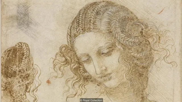 Dalam Study for the head of Leda, c 1506, Leonardo da Vinci memperlihatkan spiral cangkang laut di rambutnya.