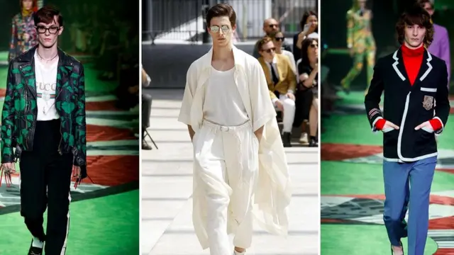 Слева направо: "Гуччи", "Иссей Мияке", "Гуччи"