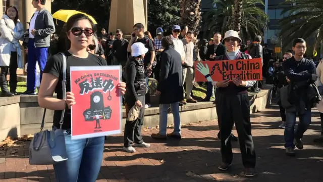 悉尼的游行约有3000多人参加，他们从悉尼市中心的州立图书馆游行到澳洲外交部，要求澳洲政府关注香港的修例建议。