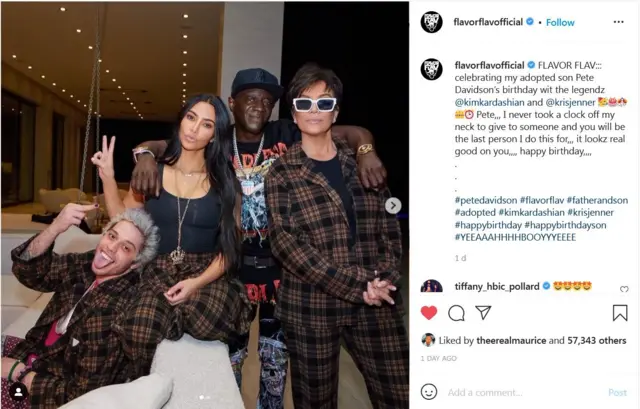 Pete Davidson, Kim Kardashian, Flavor Flav and Kris Jenner