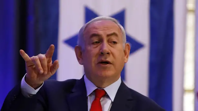 Benjamín Netanyahu hablando en el Ministerio de Exteriores de Israel, 7 de diciembre, 2017