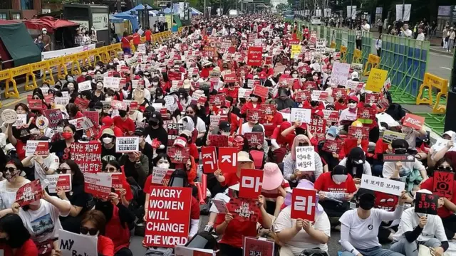 Protestos na Coreia do Sul