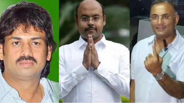 కర్నాటక ఎన్నికల బరిలో ఉన్న మధు(మాజీ సీఎం బంగారప్ప తనయుడు), యతీంద్ర(సిద్ధరామయ్య తనయుడు), దినేశ్(మాజీ సీఎం గుండూరావు కుమారుడు)