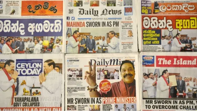 श्रीलंका के अख़बार सियासी उठापटक की ख़बरों से भरे पड़े हैं.