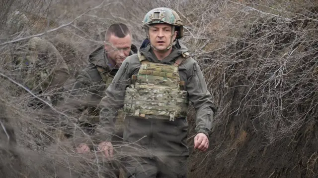 Владимир Зеленский в окопах на востоке Украины