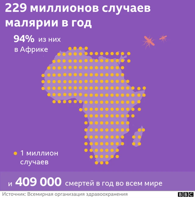 От малярии, главным образом, страдают жители африканских стран