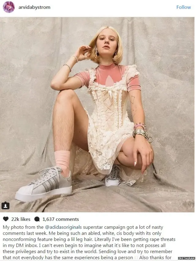 इंस्टाग्राम, सोशल मीडिया, एडिडास, विज्ञापन, शरीर, खूबसूरती, मॉडल, रेप, धमकी