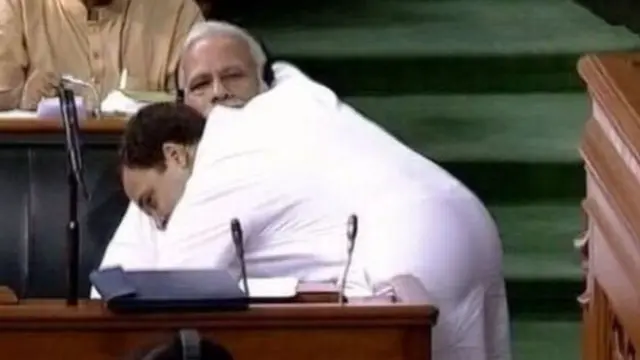 ਸੰਸਦ ਵਿੱਚ ਰਾਹੁਲ ਦੀ ਮੋਦੀ ਨੂੰ ਜੱਫੀ