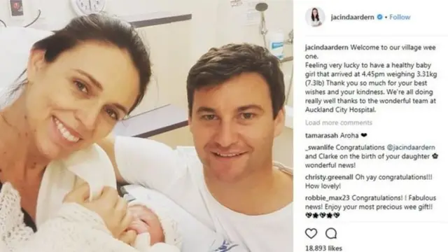 తమ పాపతో న్యూజిలాండ్ ప్రధానమంత్రి జసిండా ఆర్డెర్న్ దంపతులు