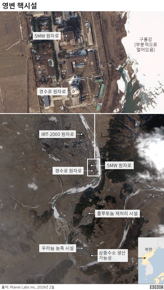 영변 핵시설 지도