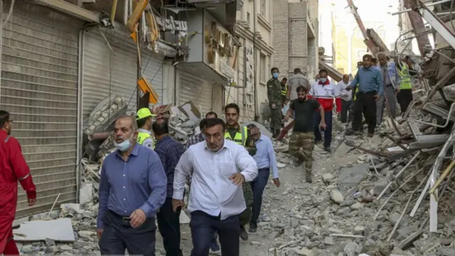 بازدید وزیر کشور از محل تخریب ساختمان