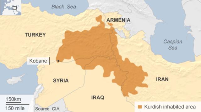 Kawasan Kurdi di Timur Tengah