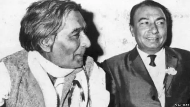 जां निसार अख़्तर के साथा साहिर लुधियानवी.