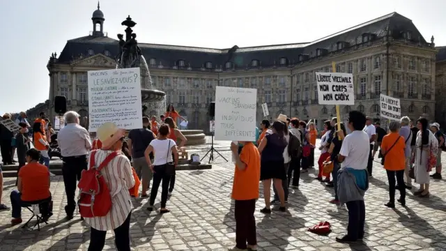 antivacunas protestando en Francia en 2017
