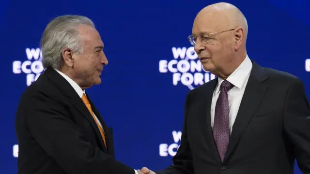 Temer e Klaus Schwab