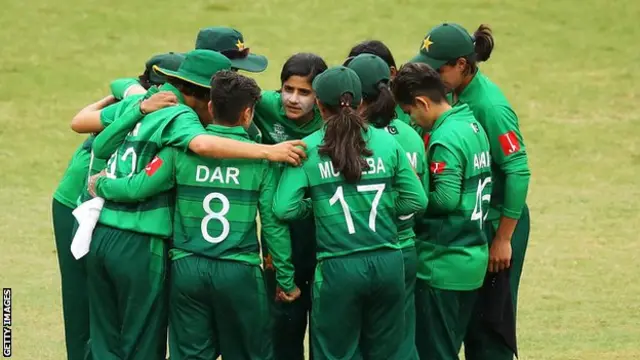 The Pakistan women's team at the World T20