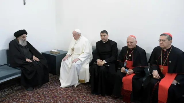 پوپ فرانسس آیت اللہ ال سستانی کے ہمراہ